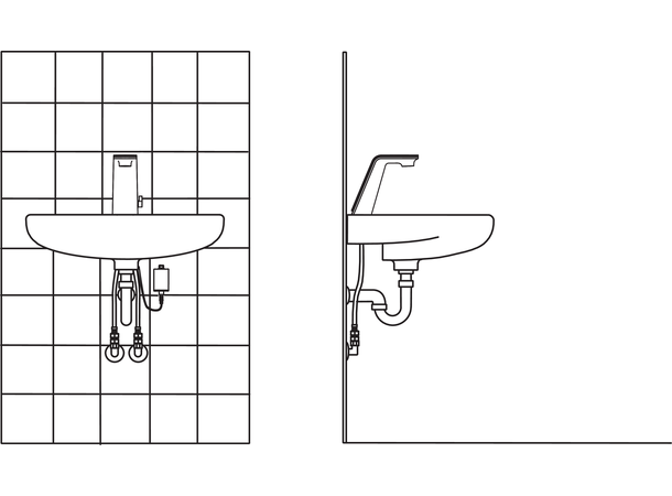 Servantbatteri Oras Il Bagno Alessi Sense 3V - Hvit/krom -