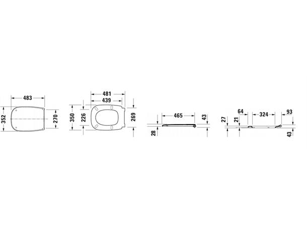 Toalettsete Duravit D-Code Soft-close - Hvit -