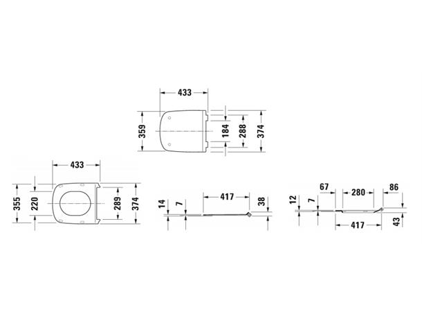 Toalettsete Duravit DuraStyle - Hvit -