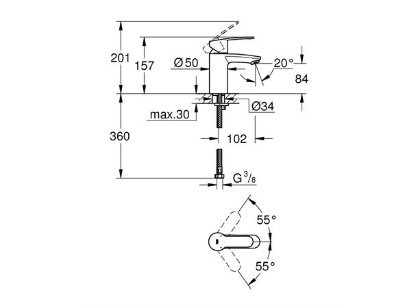 Servantbatteri Grohe Eurostyle Cosmopolitan S-size - Krom -