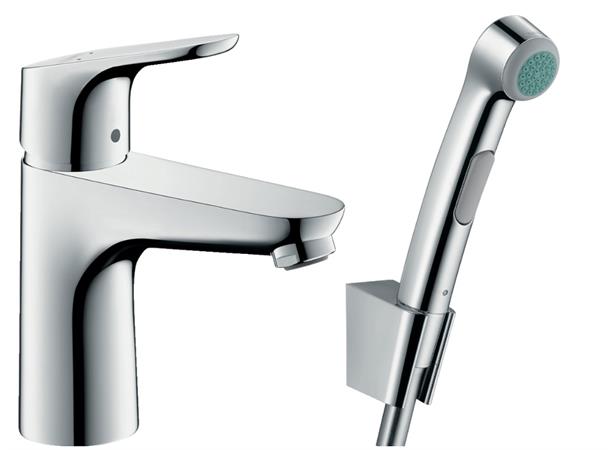 Servantbatteri Hansgrohe Focus 100 Krom Med bidettedusj og 160 cm dusjslange