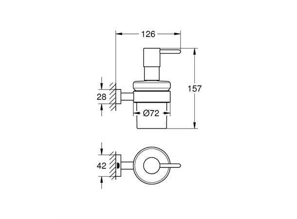 Såpedispenser Grohe Essentials Cube - 160ml - med holder Krom