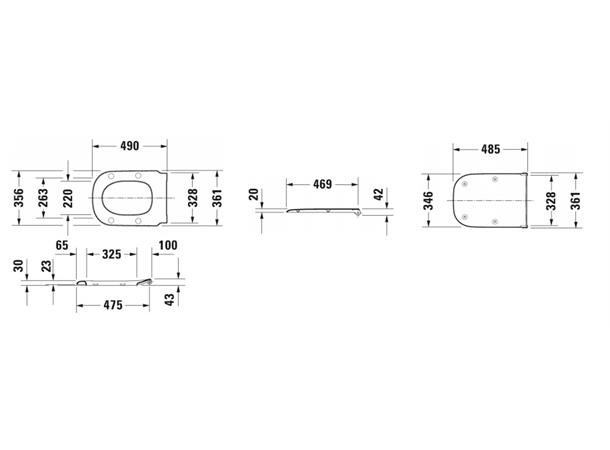 Toalettsete Duravit D-Code Soft-close - Hvit -