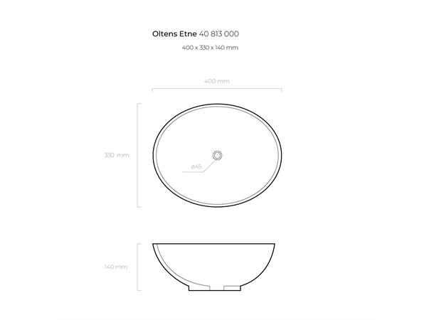 Toppmontert Servant Oltens Etne SmartClean - 40 x 33 cm - hvit