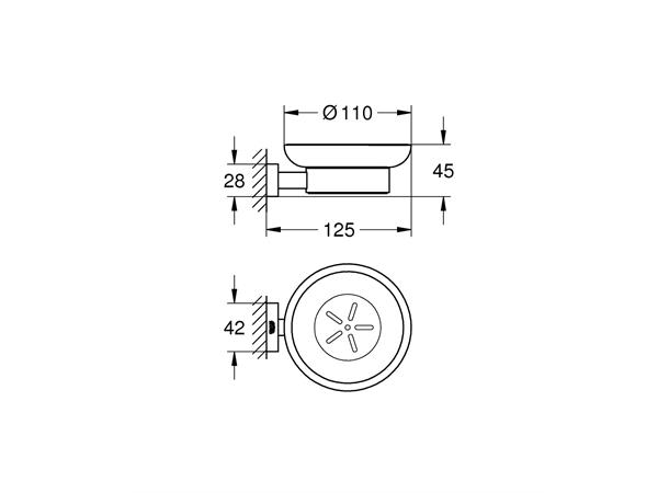 Grohe Essentials Cube Såpeholder - Krom/glass -