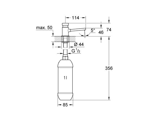 Såpedispenser Grohe - 1000ml - Krom