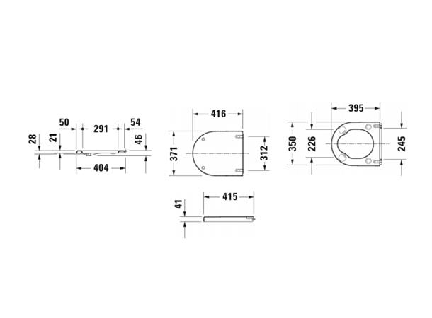 Toalettsete Duravit Starck 3 Uten automatisk lukking - Hvit -