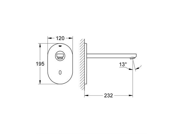 Elektronisk Servantbatteri Grohe Eurosmart Cosmopolitan E Overheng 232mm