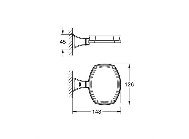 Grohe Grandera Såpeholder - Krom/keramikk -