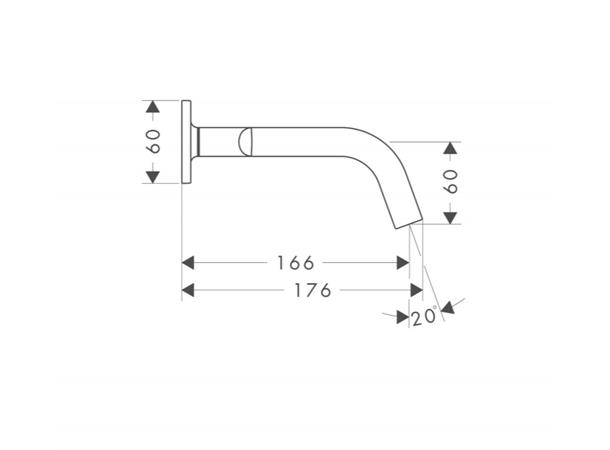 Servantbatteri Axor Citterio M Overheng 166mm - Krom -