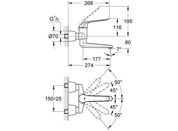 Servantbatteri Grohe Euroeco Special DN 15 - Krom -