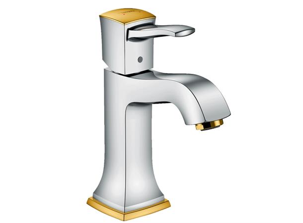 Servantbatteri Hansgrohe Metropol 110 Classic uten bunnventil - Krom/gull -