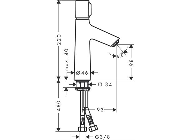 Servantbatteri Hansgrohe Talis 100 Select S Uten bunnventil - Krom -