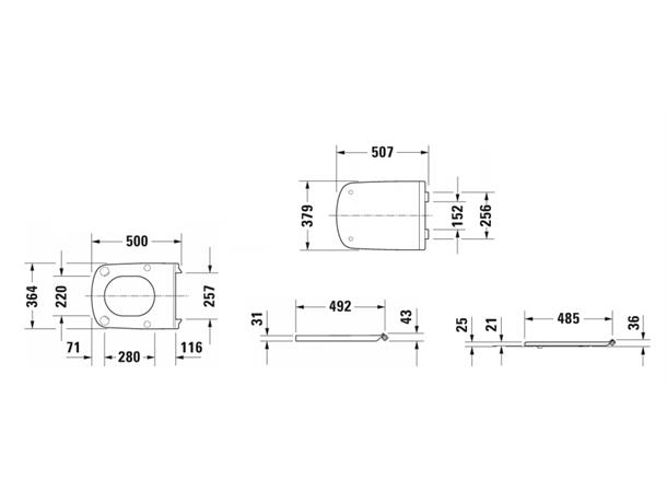 Toalettsete Duravit DuraStyle Uten automatisk lukking - Hvit -