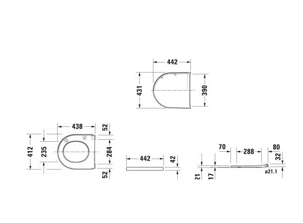 Toalettsete Duravit Starck 3 Soft-close - Hvit -