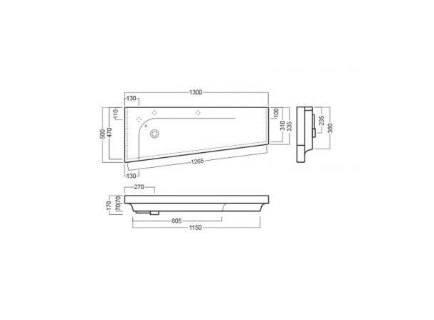 Vegghengt Servant Hatria Grandangolo 130 x 50 cm