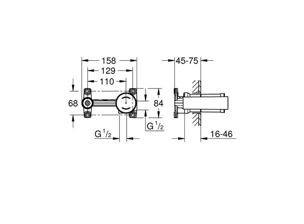 Grohe Ettgreps blandebatteri 1/2" Universal skjult del