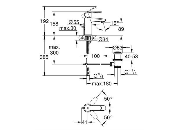 Servantbatteri Grohe Eurostyle Cosmopolitan S-size - Krom -