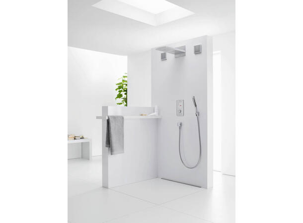 Pinnehånddusj Hansgrohe PuraVida 120 1jet EcoSmart 9 l/min - Hvit/krom -