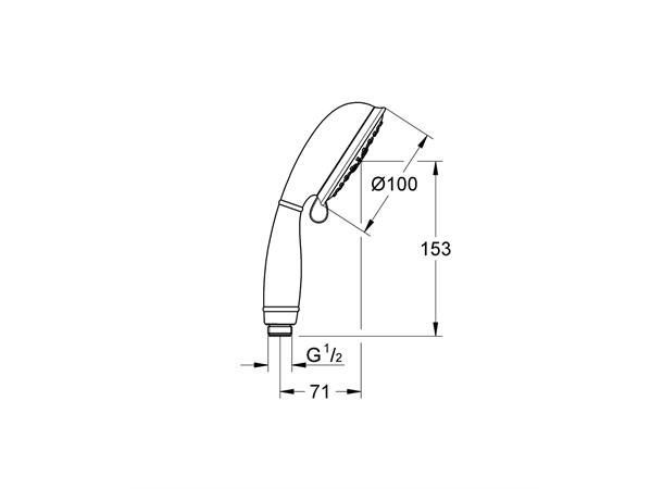 Hånddsuj Grohe New Tempesta Rustic 4jet 100 - Krom -