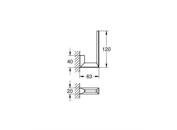 Reservepapirholder Grohe Selection Cube - Krom -