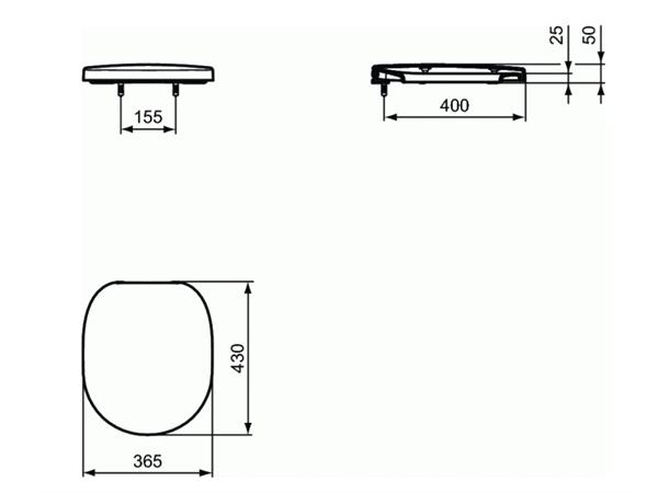 Toalettsete Ideal Standard Connect Soft-close - Hvit -