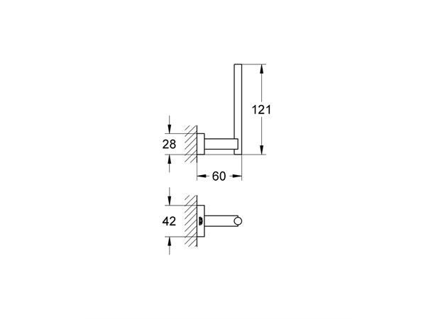 Reservepapirholder Grohe Essentials Cube - Krom -