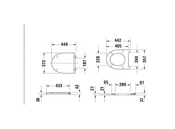 Toalettsete Duravit DuraStyle Soft-close - Hvit -