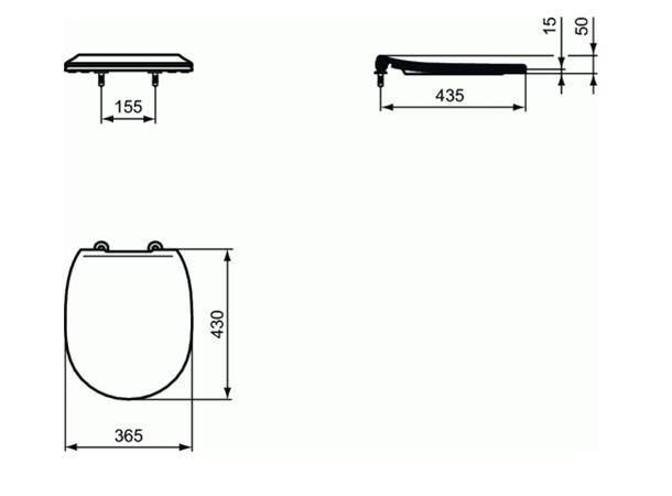 Toalettsete Ideal Standard Connect Slim soft-close - Hvit -