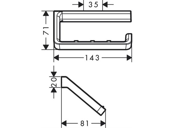 Toalettpapirholder Axor Universal - Krom -