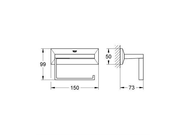 Toalettpapirholder Grohe Allure Brilliant med hylle - Krom -