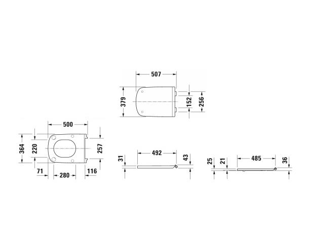 Toalettsete Duravit DuraStyle Soft-close - Hvit -