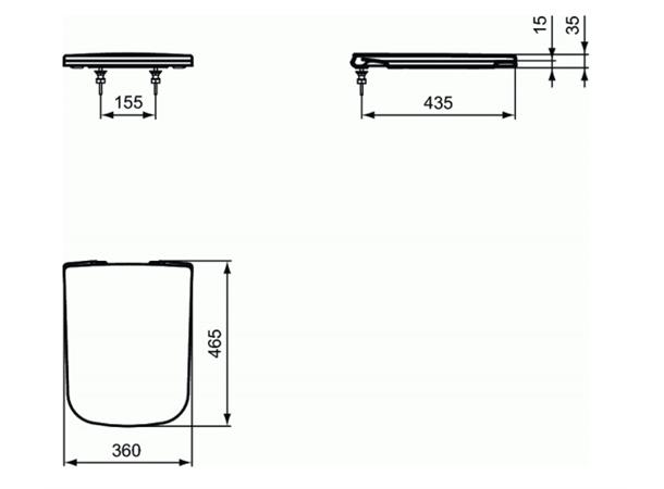 Toalettsete Ideal Standard Strada Slim Soft-close - Hvit -